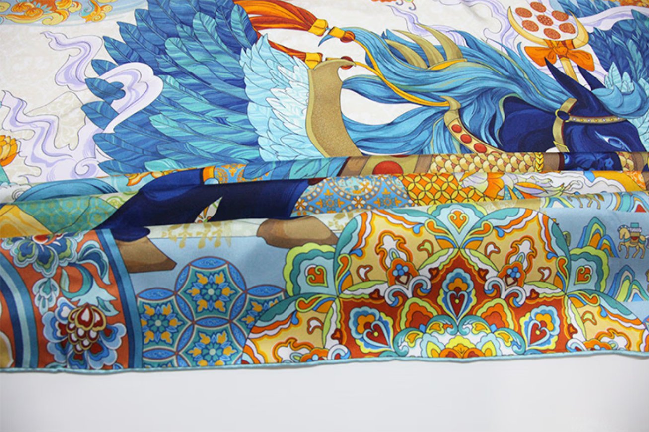 Co branded - China Silk Museum Authoritative Co branded Silk Road Tianma Silk Square Scarf