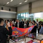 Cultural ministers and ambassadors from Central and Eastern European countries visit the booth at Aurora Cultural Expo