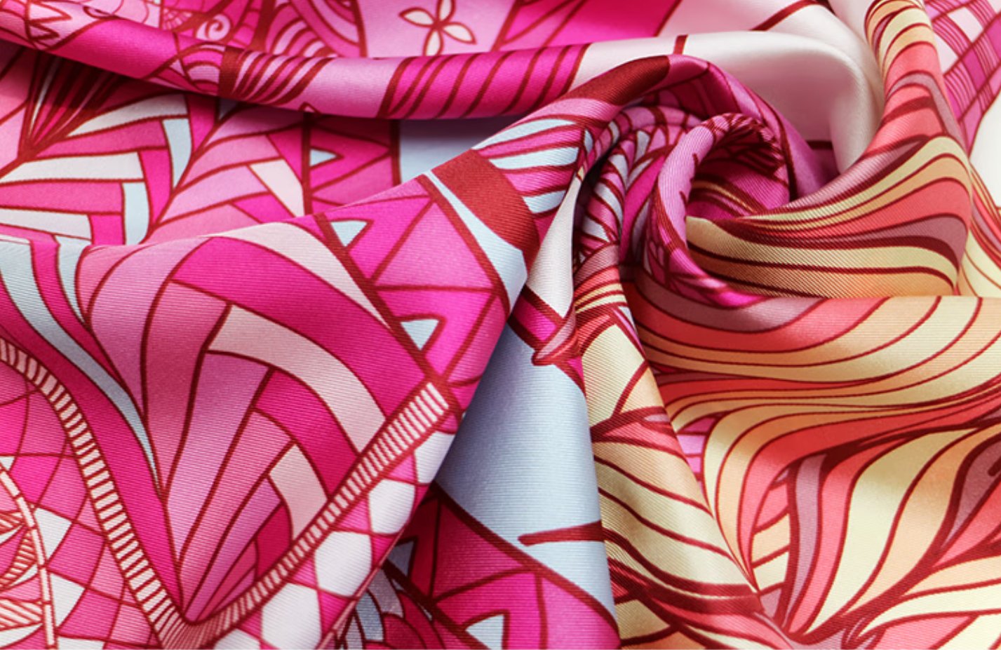 Hedvábný šátek Aurora - Promise 90x90 silk scarf, pink versatile silk shawl