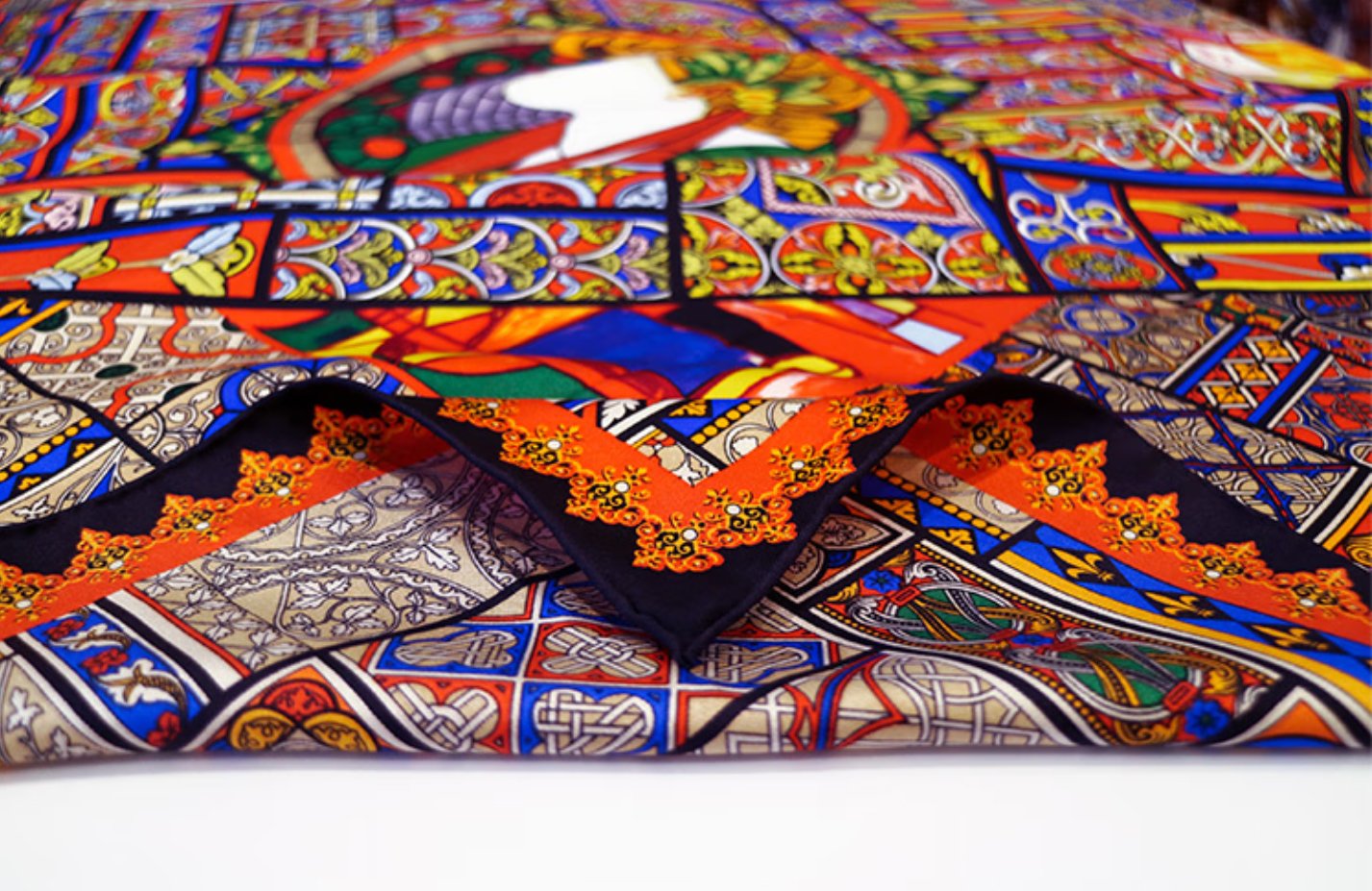 Aurora Silk Scarf - Dawn Kiss 90x90 silk scarf, original silk shawl