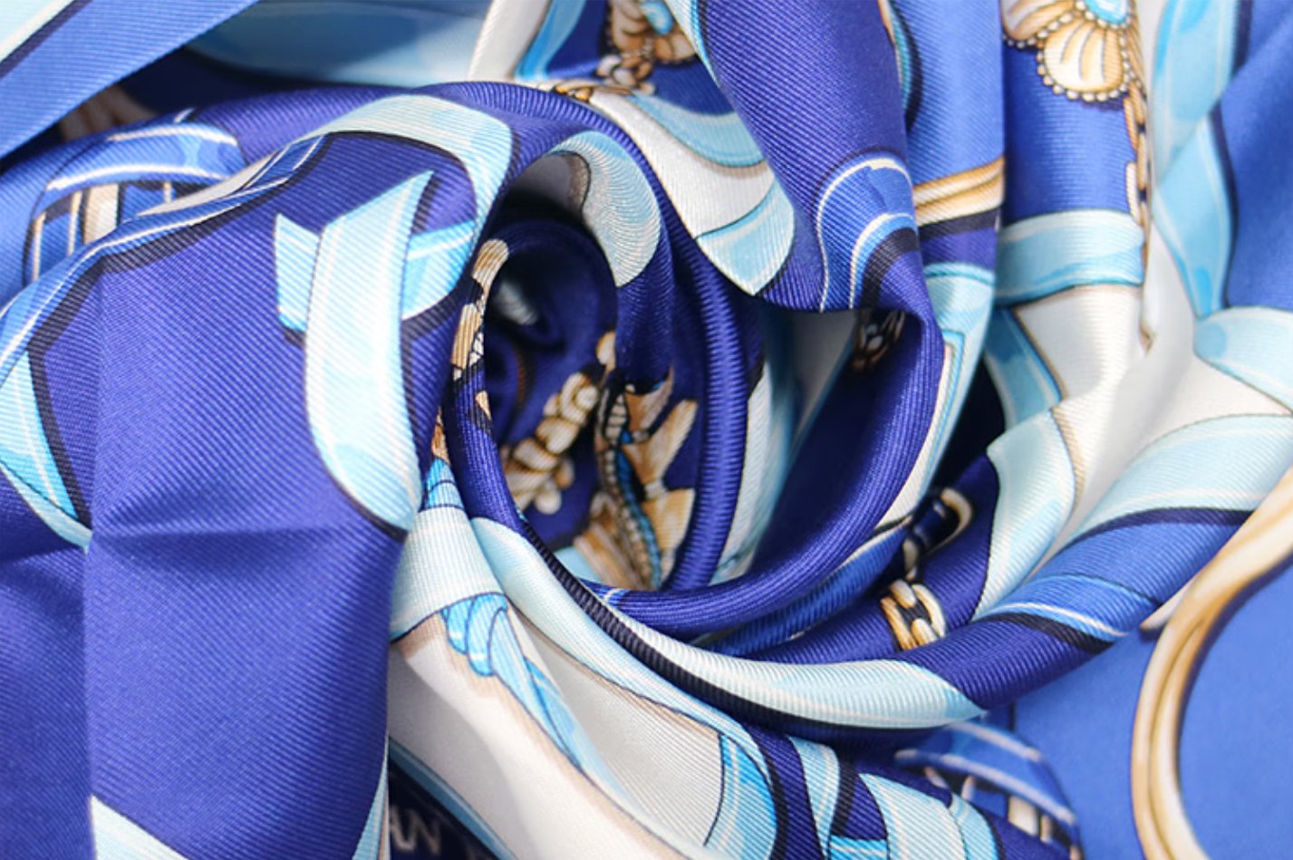 Aurora Silk Scarf - Love Letter (Blue) Silk Square Scarf, Women's Minimalist Silk Scarf