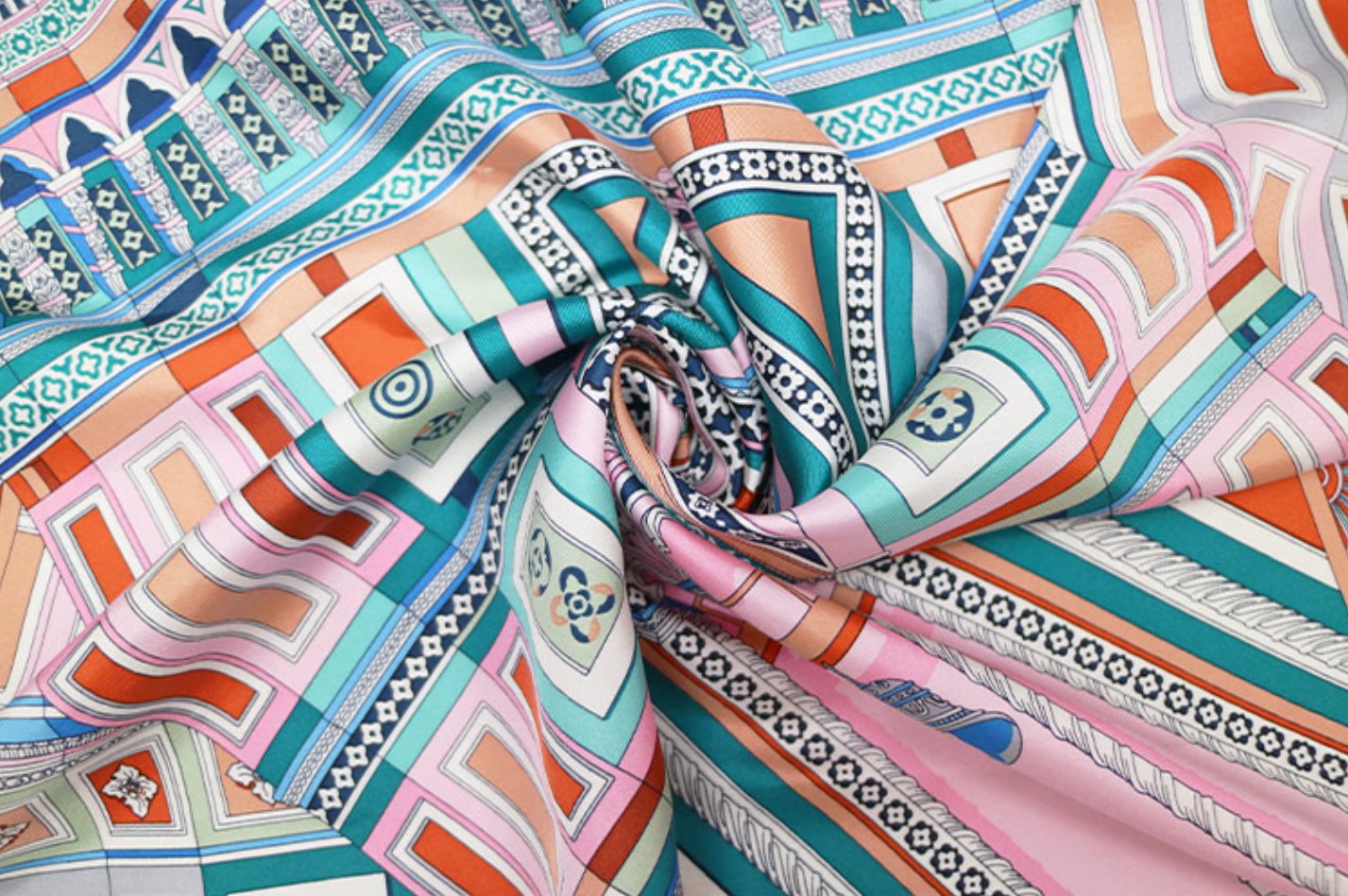 Aurora silkeskjerf - The Holy City of Flowers - Silk Square Scarf, Tourist Versatile Scarf, Elegant Scarf