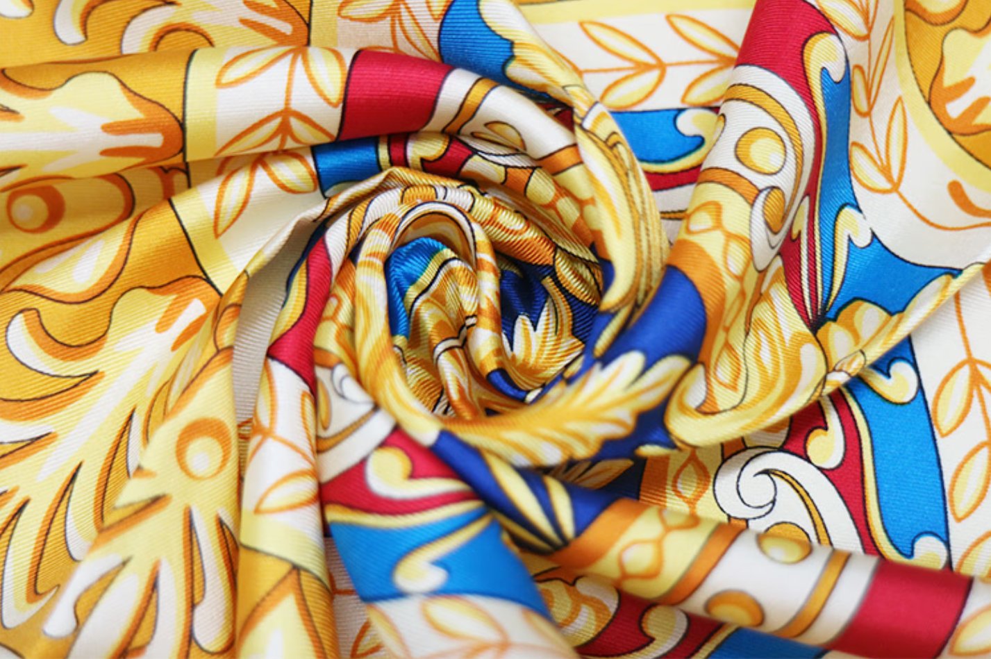 Aurora Silk Scarf - Golden Age Handmade Silk Scarf, 90x90CM Women's Versatile Beach Scarf