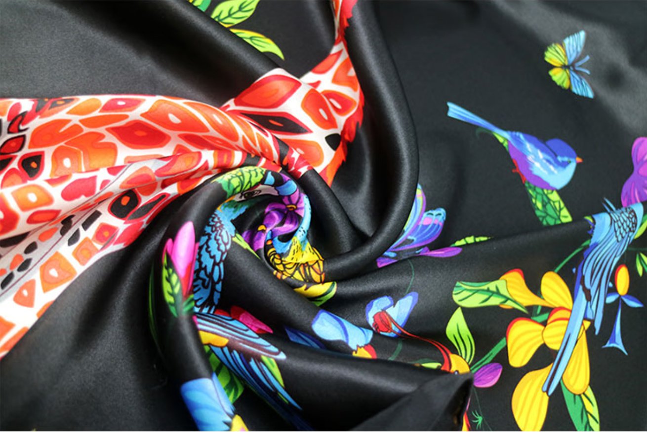 Time Paradise 65 * 190cm silk long scarf, 100% mulberry silk beach scarf