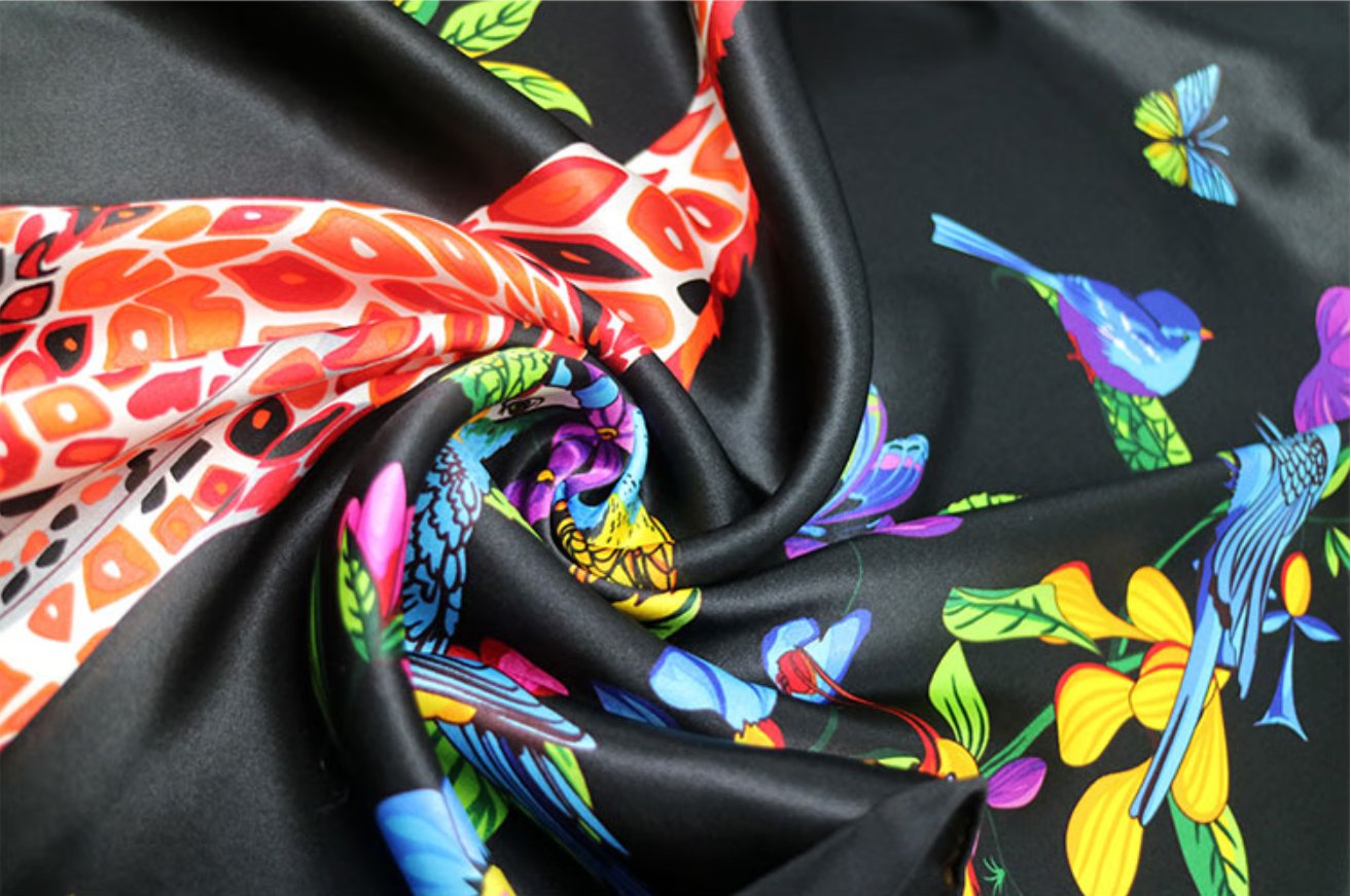 Secret Storm 65 * 190cm silk long scarf, 100% mulberry silk workplace scarf