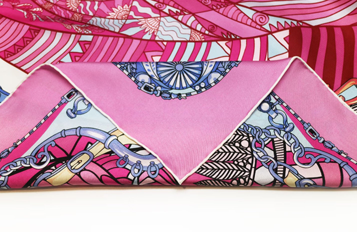 Hedvábný šátek Aurora - Promise 90x90 silk scarf, pink versatile silk shawl