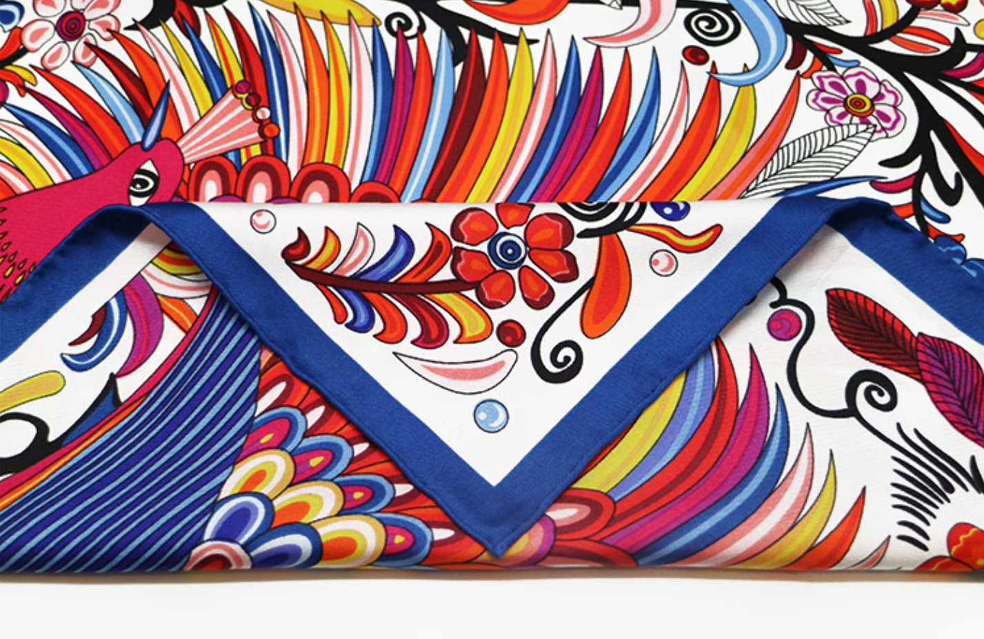 Aurora Silk Scarf - Spirit Bird Dance 90x90 Silk Scarf, Original Versatile shawl