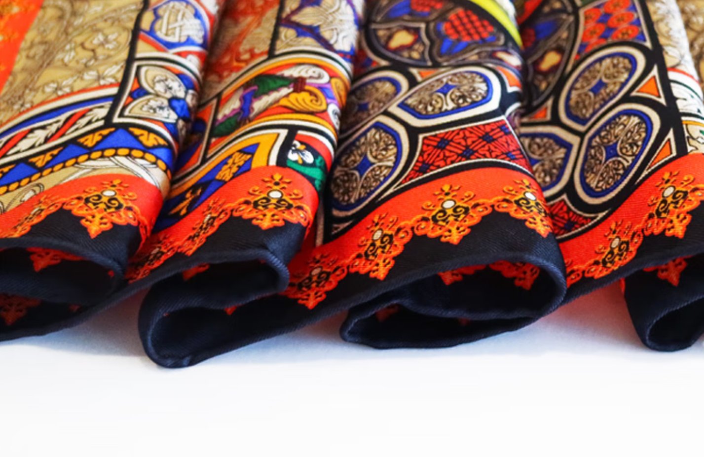 Aurora Silk Scarf - Dawn Kiss 90x90 silk scarf, original silk shawl