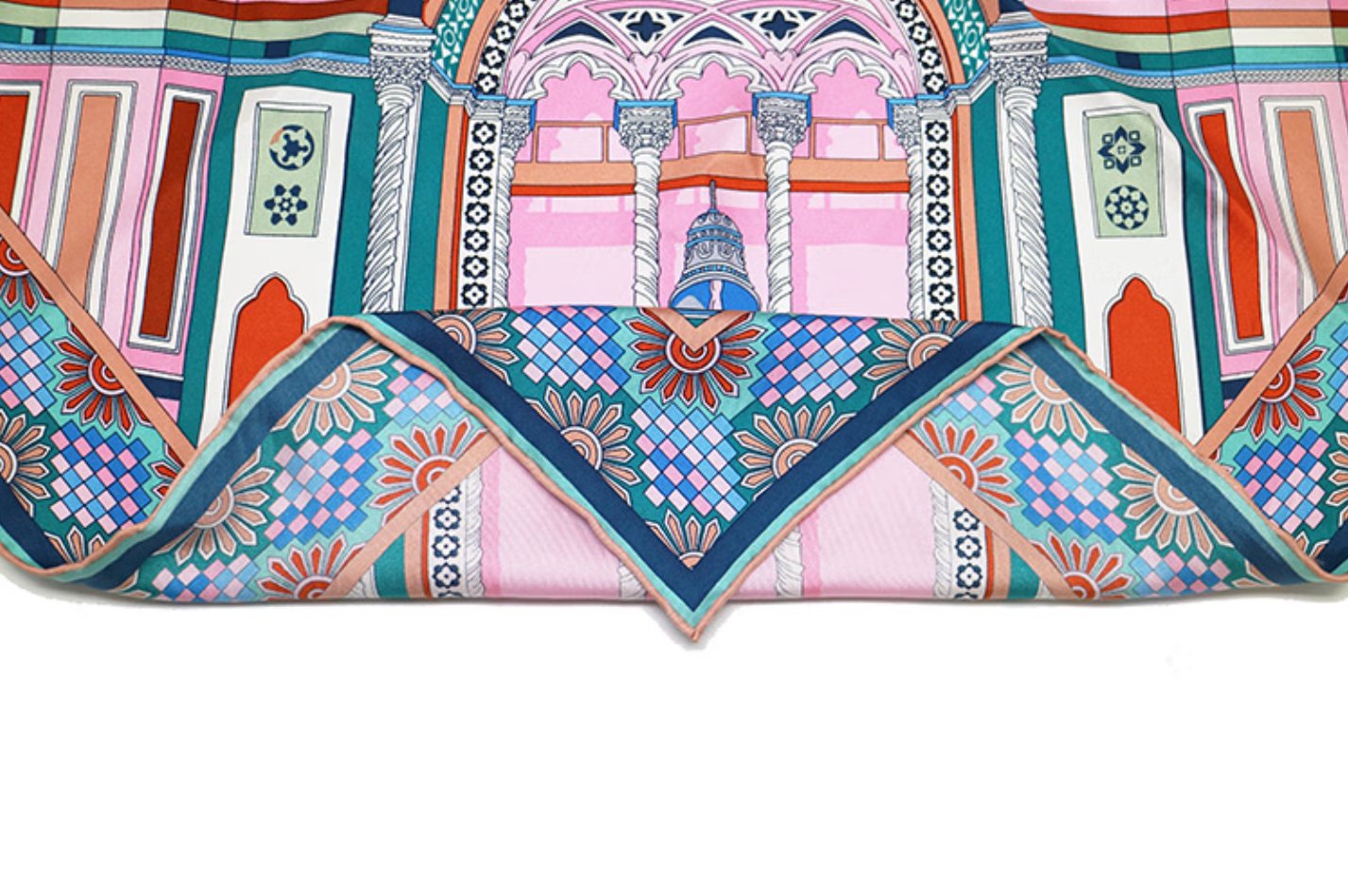 Aurora silkeskjerf - The Holy City of Flowers - Silk Square Scarf, Tourist Versatile Scarf, Elegant Scarf