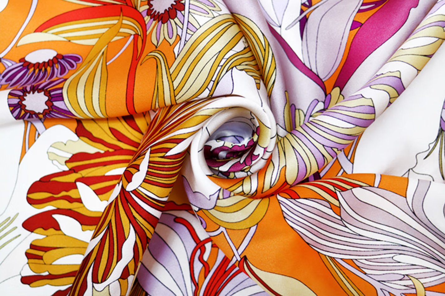 Aurora Silk Scarf - Colorful Silk Scarf, 90x90CM Women's Versatile Scarf