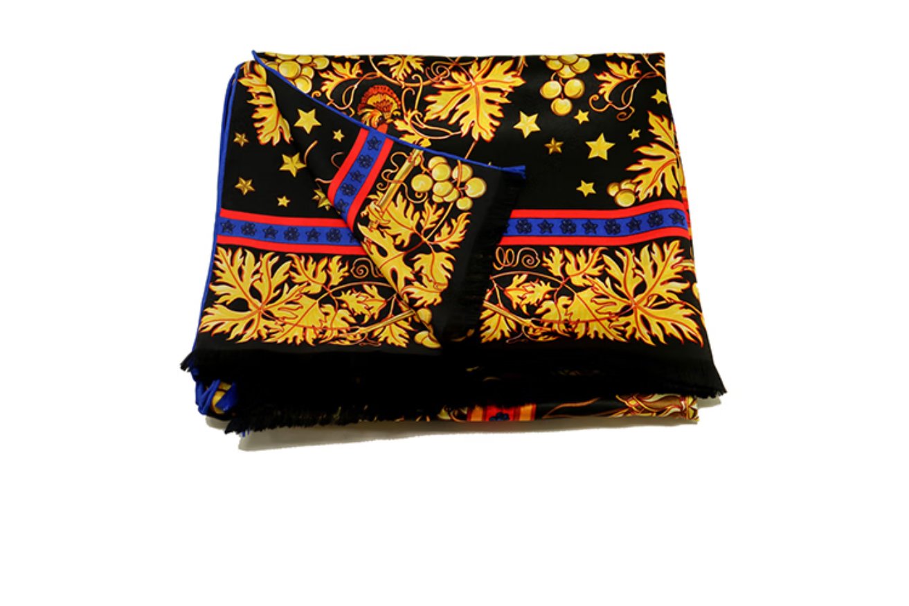 Sun Moon Wheel Radiance 52 * 178 Silk Scarf, 100% Mulberry Silk Scarf Belt