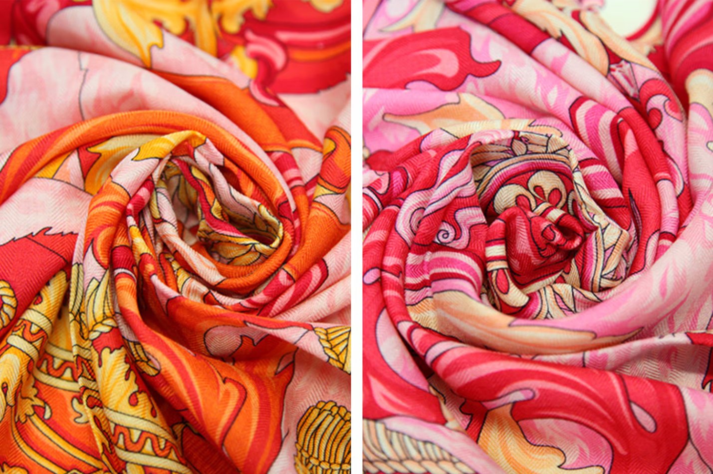 Anthem (Orange) silk wool shawl, elegant ladies' square scarf suitable for all seasons