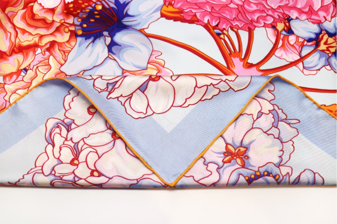 Aurora Silk Scarf - Hydrangea Series 100% Mulberry Silk 90x90CM Silk Square Towel