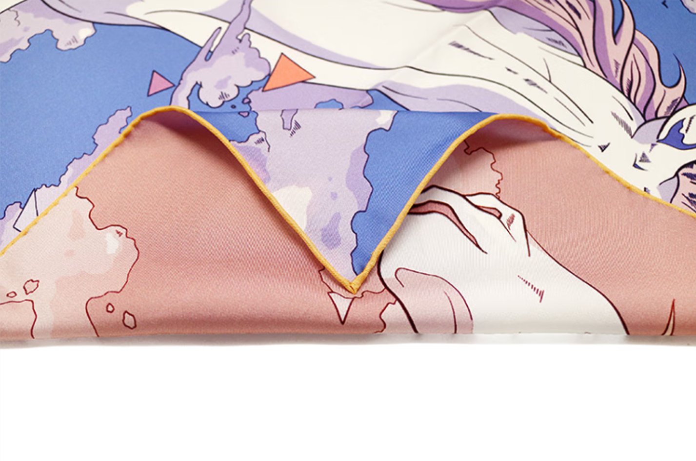 Aurora Silk Scarf - Free (double-sided) 100% mulberry silk, double-sided silk scarf, double-sided printed same flower but different color workplace scarf