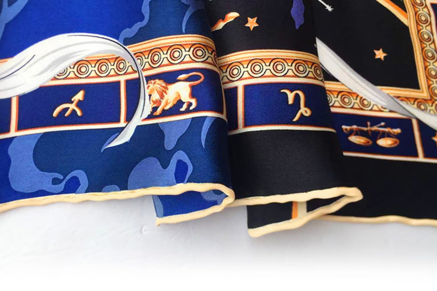 Aurora Silk Scarf - Aurora silkeskjerf -100% Silk Square Scarf, Versatile Scarf, Dark Scarf