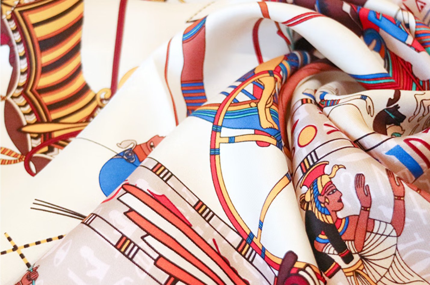 Aurora Silk Scarf - Nile Bank Large Square Scarf Art Umbrella Set, Business Gift Comes with Handheld Silk Scarf