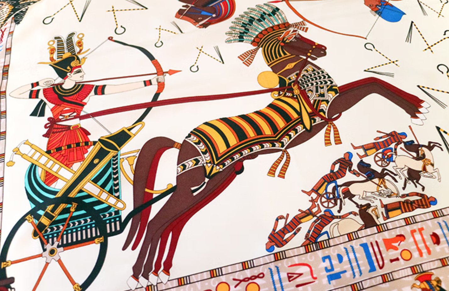 Aurora Silk Scarf - Nile River 90x90 silk scarf, original color silk shawl