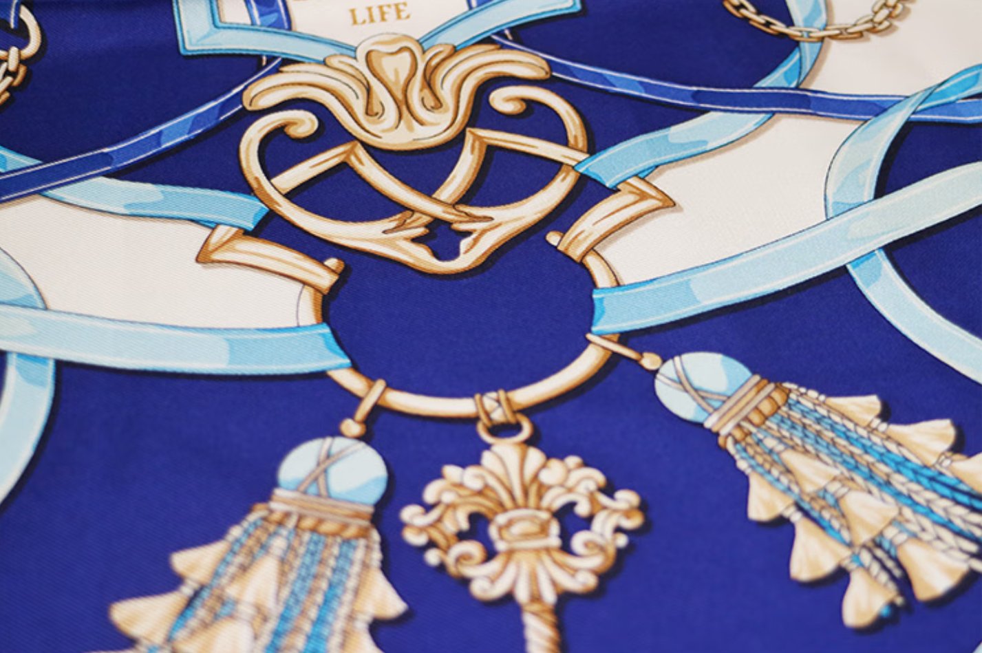 Aurora Silk Scarf - Love Letter (Blue) Silk Square Scarf, Women's Minimalist Silk Scarf