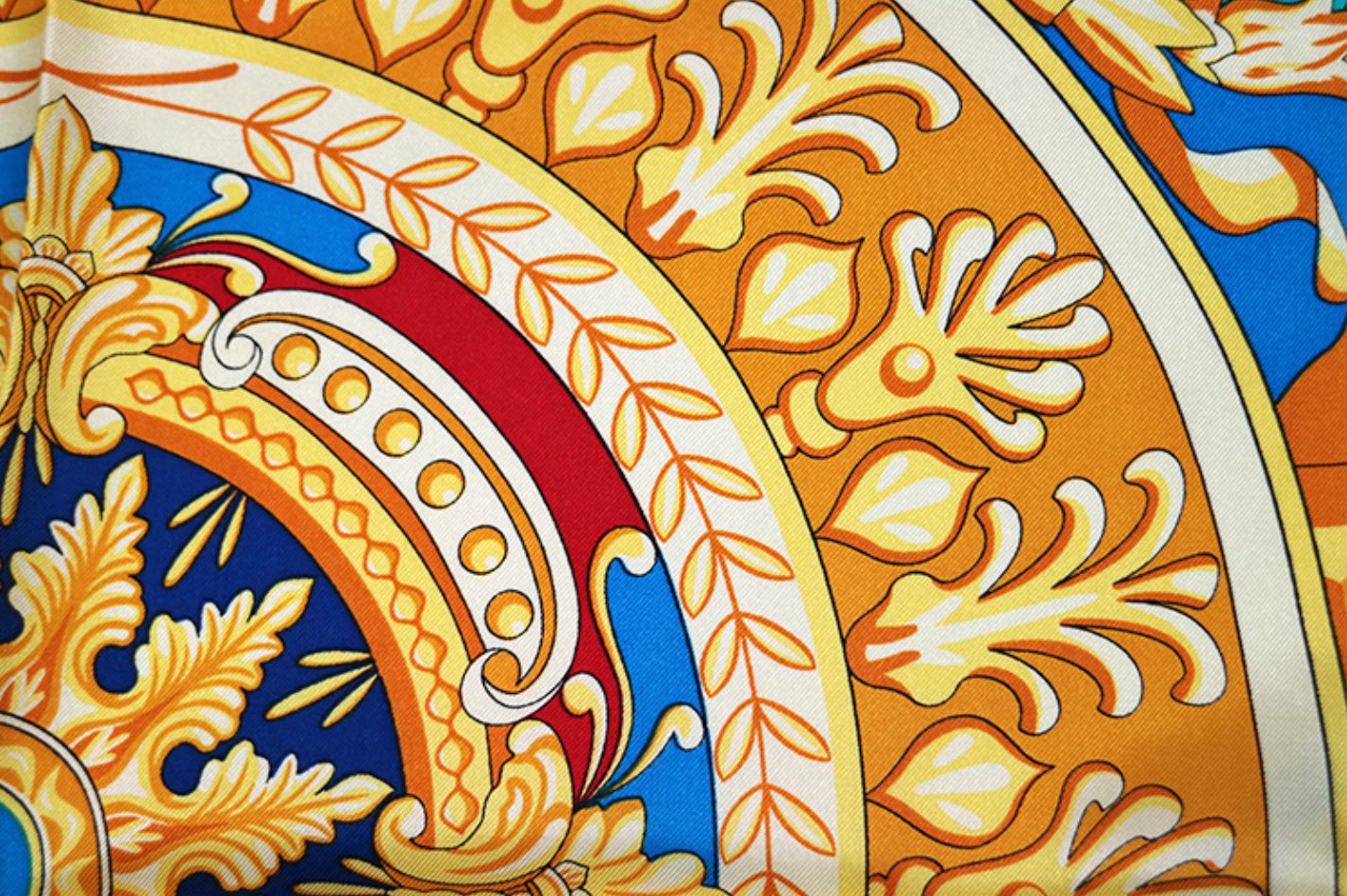 Aurora Silk Scarf - Golden Age Handmade Silk Scarf, 90x90CM Women's Versatile Beach Scarf