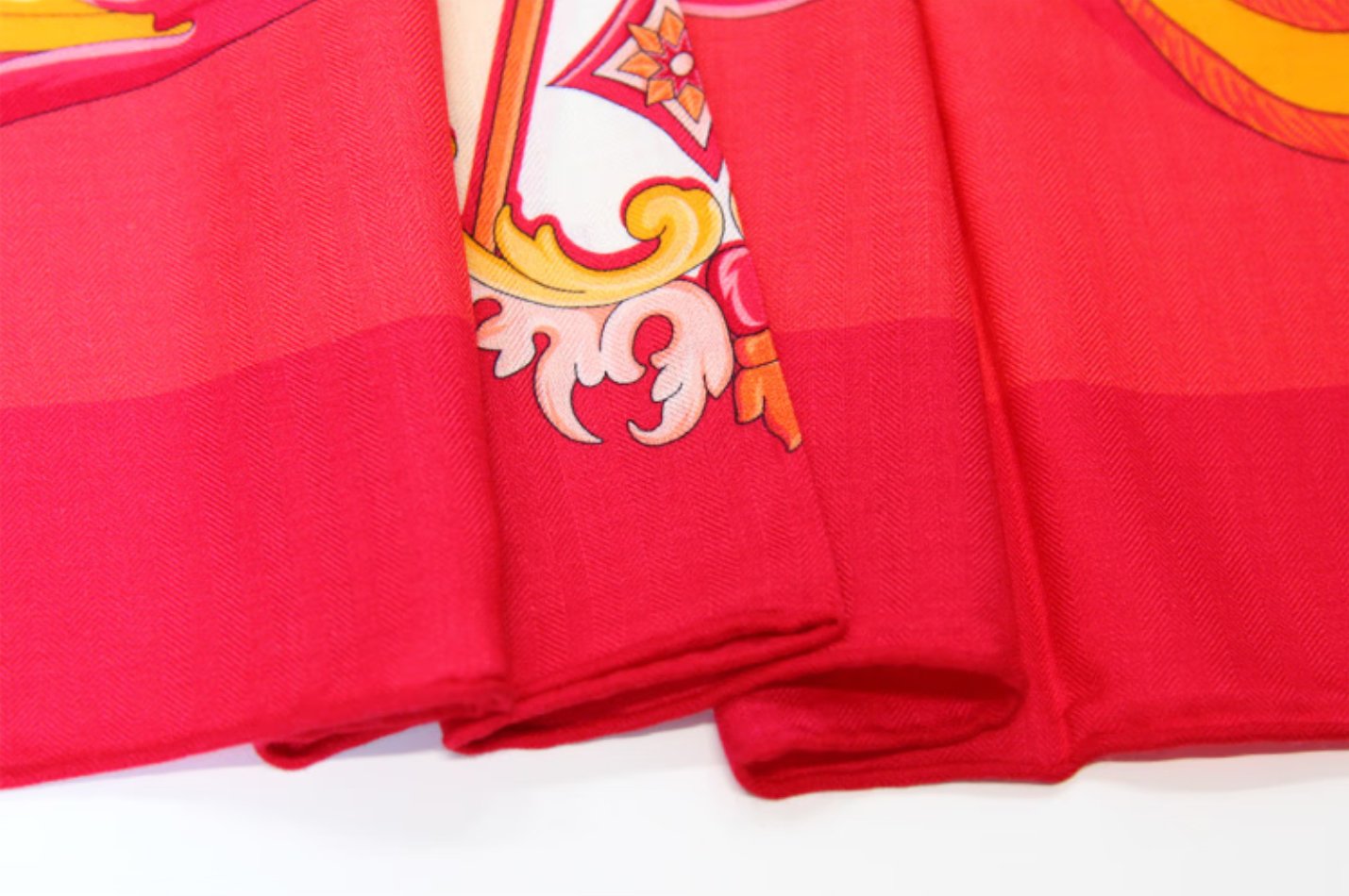 Anthem (Orange) silk wool shawl, elegant ladies' square scarf suitable for all seasons