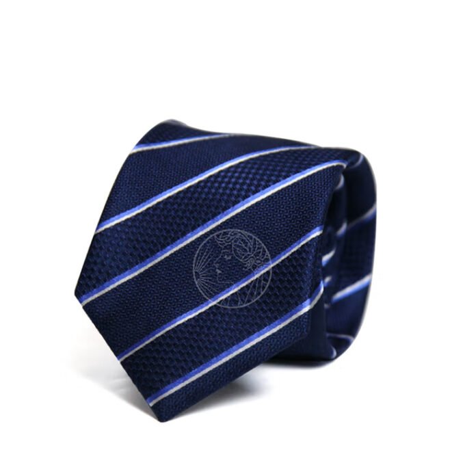 Aurora Silk - Blue and Black Striped Tie, Exquisite Gift Box Tie for Business Gifts