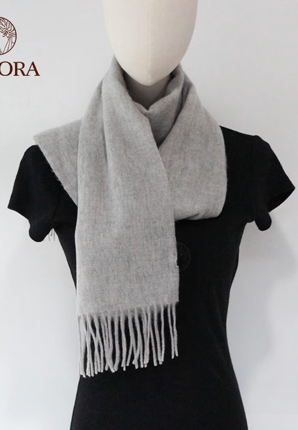ITARORA Aurora Series Light Grey 100% Wool Scarf, Unisex Wool Scarf for Men and Women - Image 2