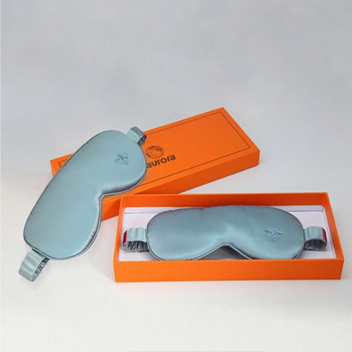 Custom Aurora silk sleep mask in premium packaging